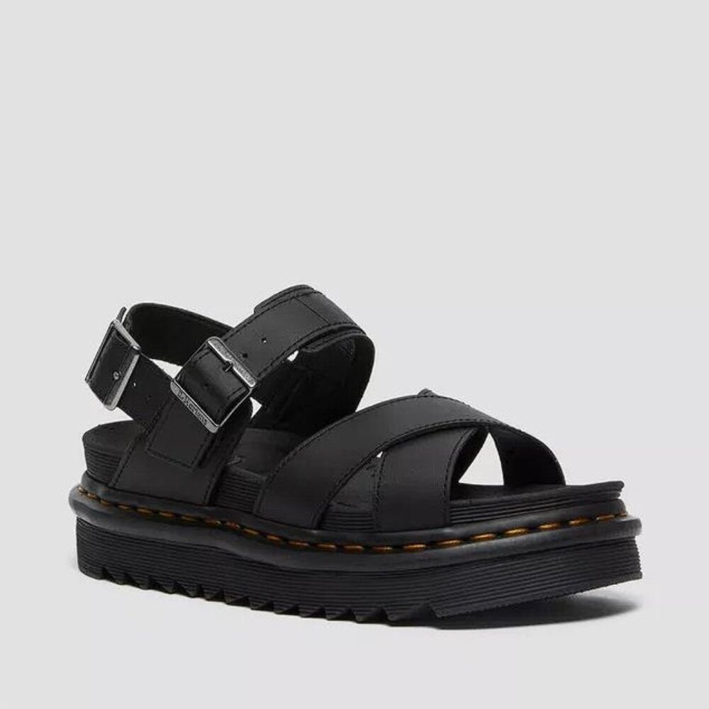 DR. MARTENS Women's Voss II Leather Strap Sandals Size 7 In Black - Picture 6 of 8
